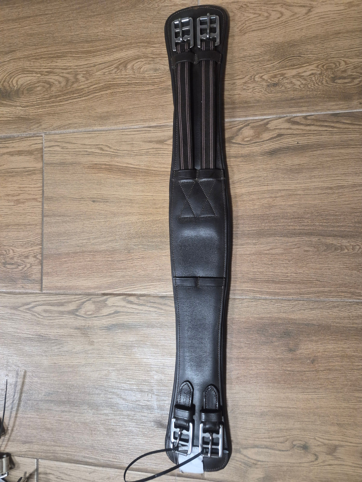 Używany popręg 75 cm z gumami z jednej czekoladowy brąz