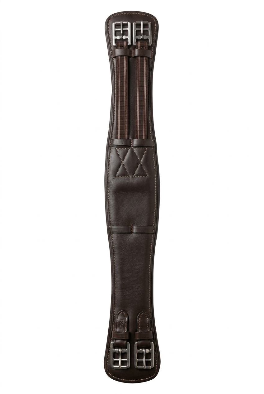 Używany popręg 75 cm z gumami z jednej czekoladowy brąz