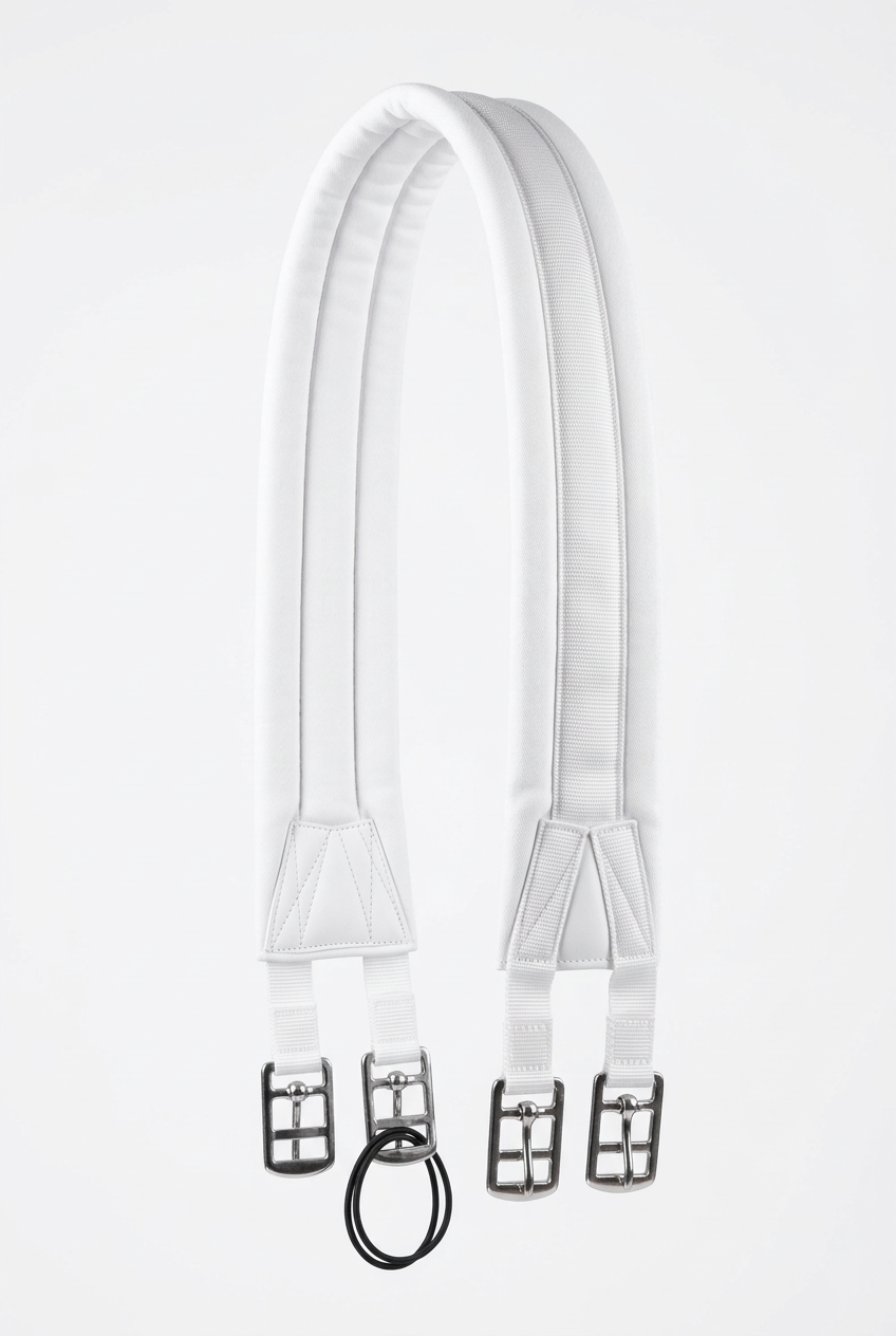 Popręg biały bucas 130 cm bez gum