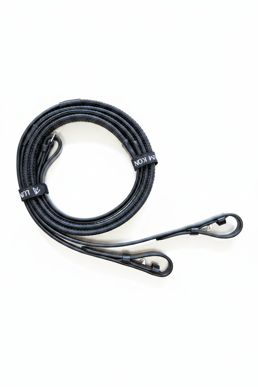 Wodze Lum Koń "GripFlex" Black
