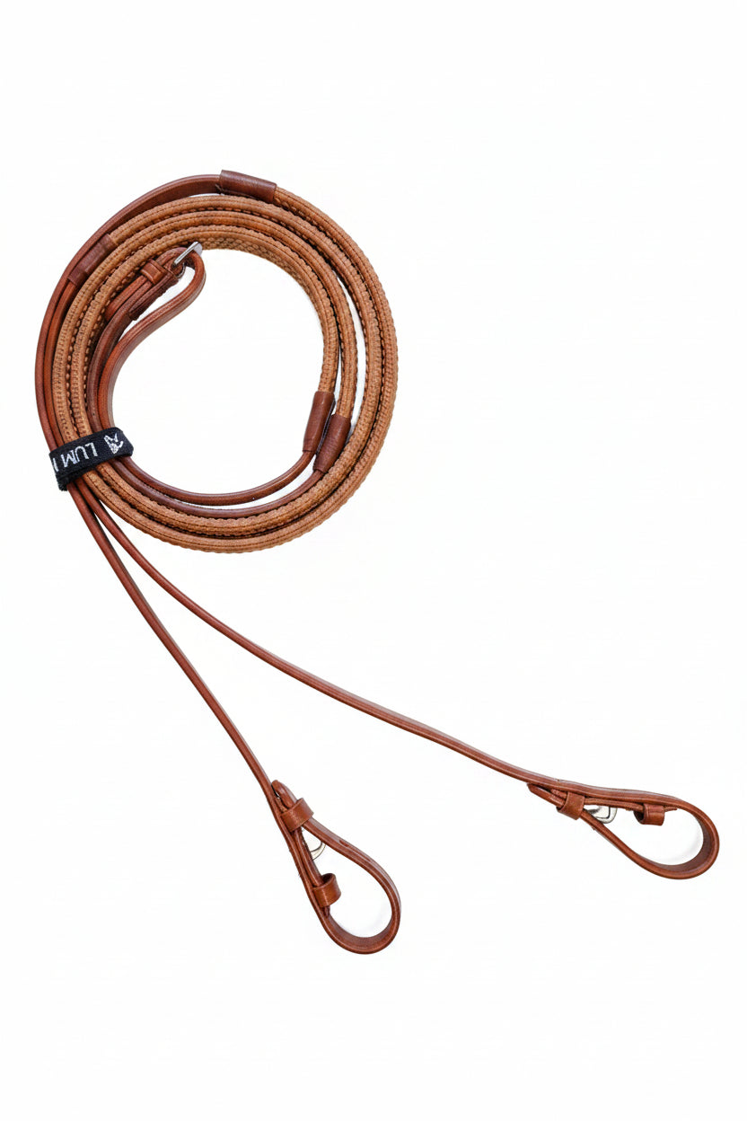 Wodze Lum Koń "GripFlex" Black Caramel