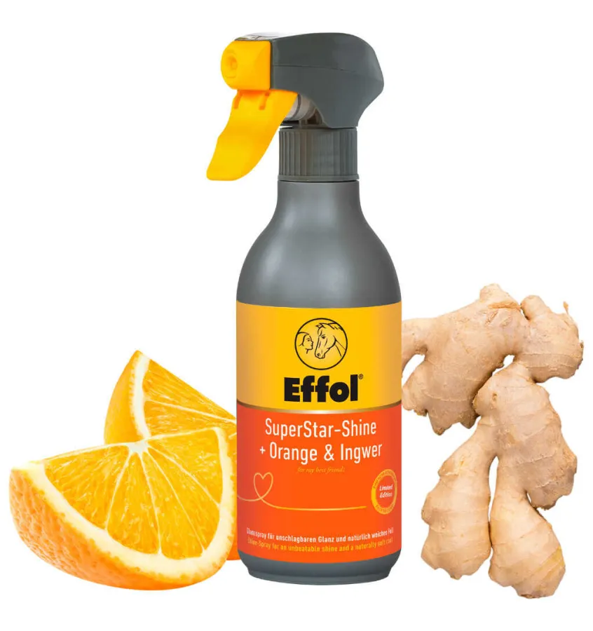 Effol SuperStar Shine Pomarańcza i Imbir spray nabłyszczający dla konia 750 ml