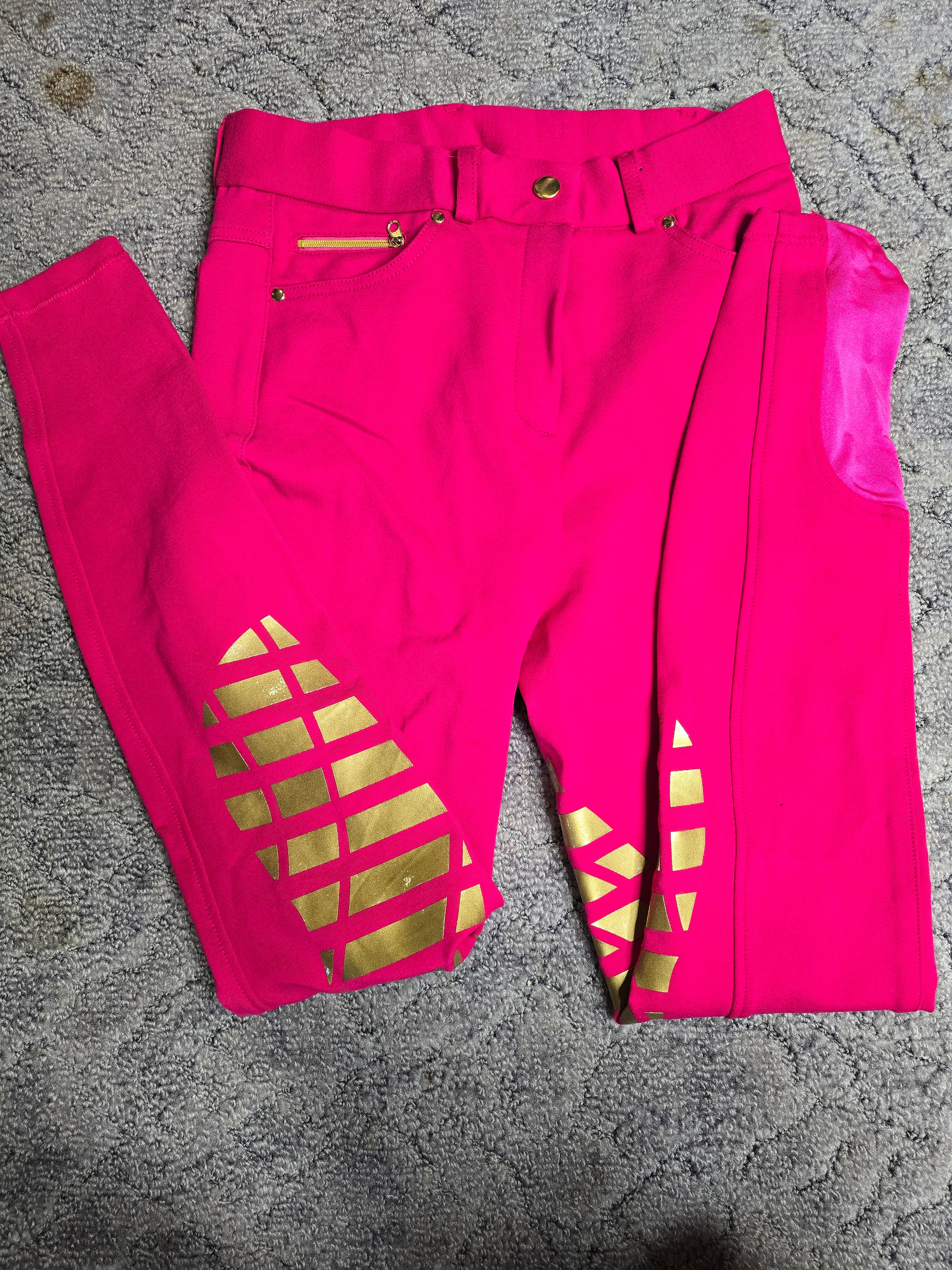 HKM Breeches Pink/Gold