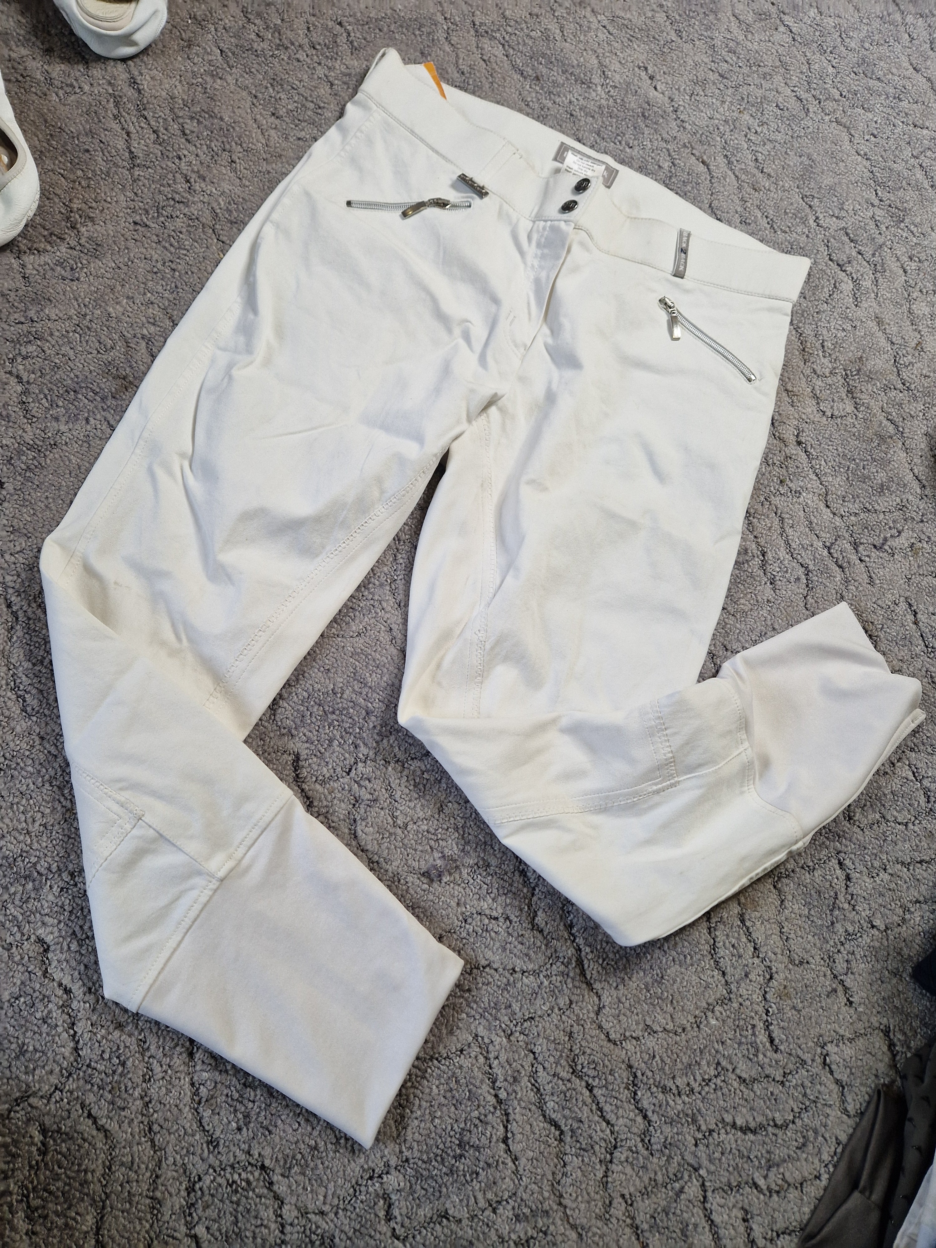 Bryczesy 44 białe pełny lej zamszowy nowe back2back