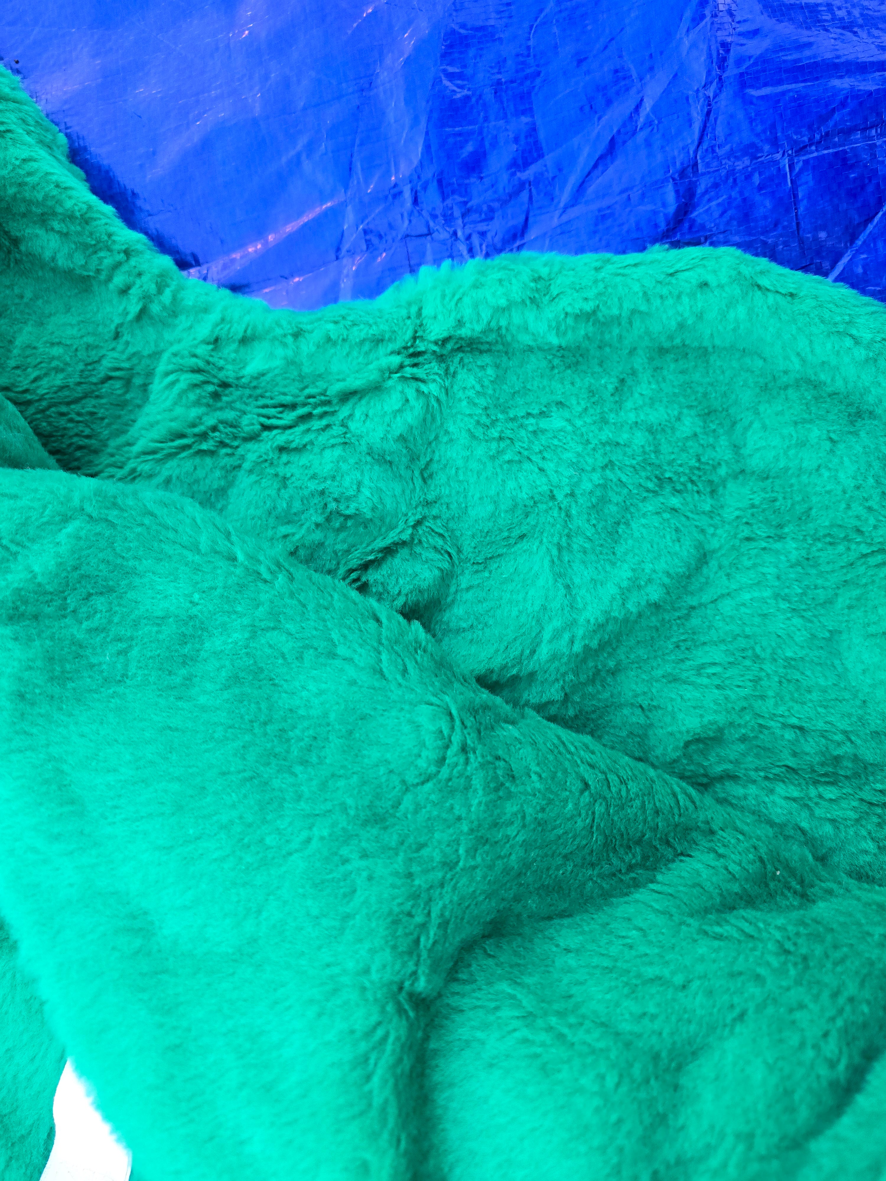 Green fur saddle cloth