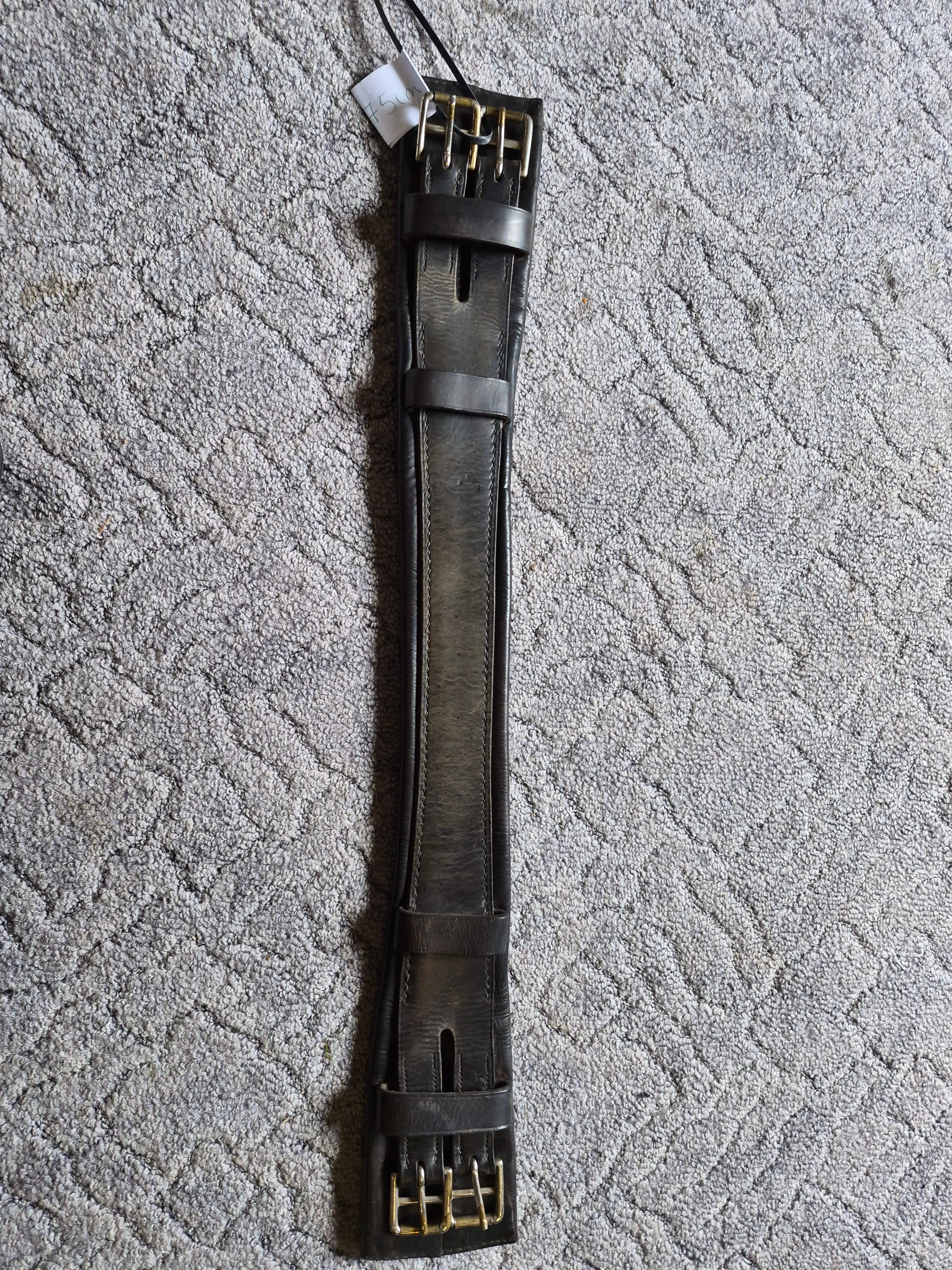 Popręg czarny skórzany 75 cm
