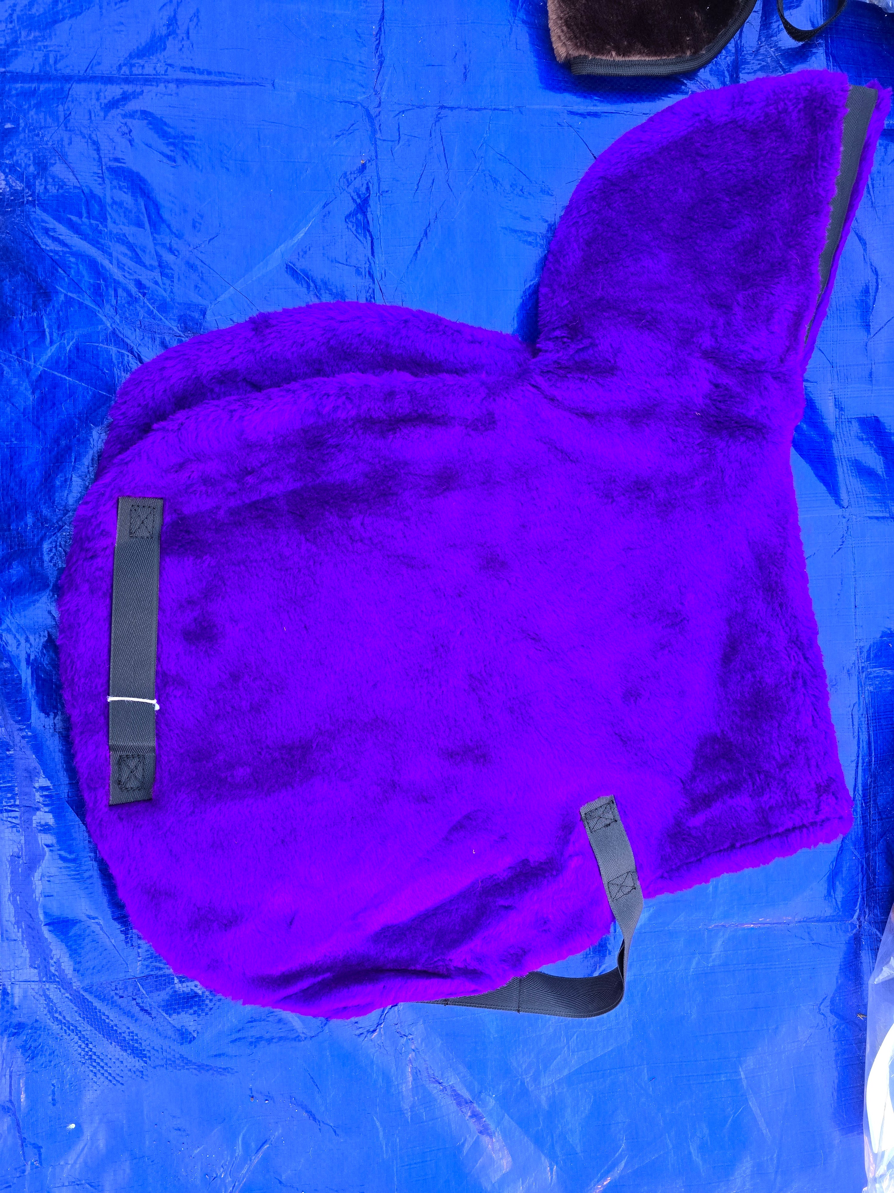 Purple fur saddle cloth